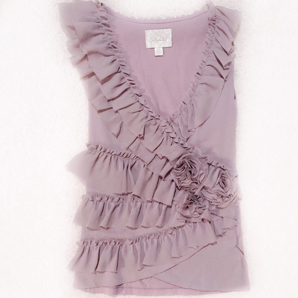 Anthropologie Tops - Anthropologie Sleeveless Top With Rosette Ruffles